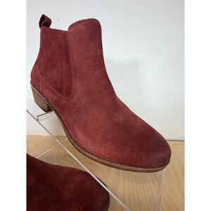 GB Gianni Bini Suede Leather Western Ankle Boots Women's Size 6M‎ Red Brown